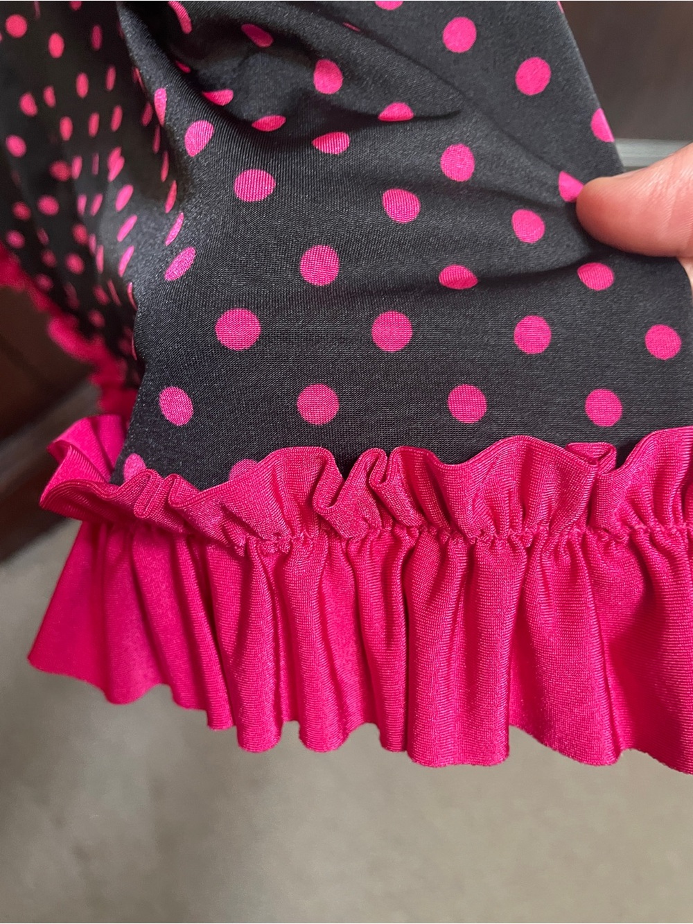 Victorias Secret Women’s Polka Dot Slip Dress - Black & Hot Pink - Picture 6 of 6